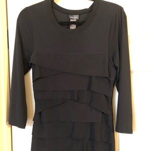 BLACK FITTED  dress with 3/4” sleeve dress